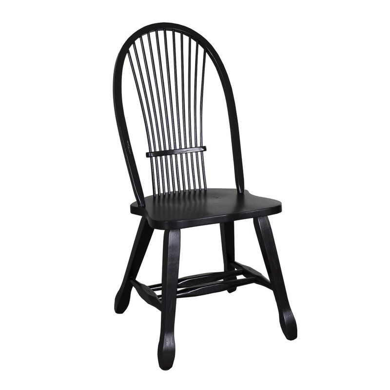 Liberty Furniture Treasures Sheaf Back Side Chair - Black-Set of 2 in Rustic Oak image number 1