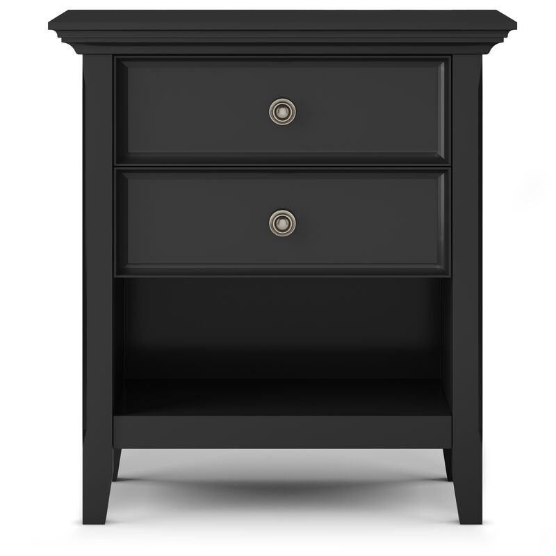 Amherst SOLID WOOD 24 inch Wide Traditional Bedside Nightstand Table in Black