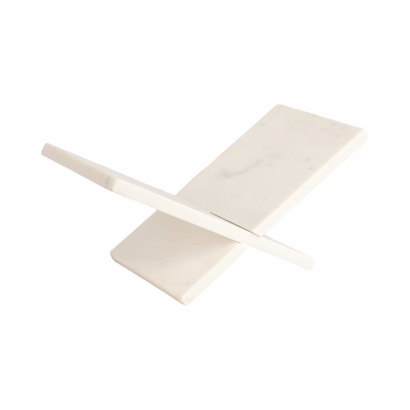14" Marble Bookstand, White, Kd image number 2