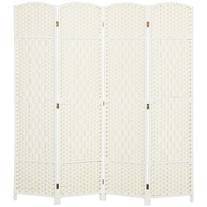 Hivvago 6' Tall Freestanding Wood Privacy Screen with 4 Panels image number 0