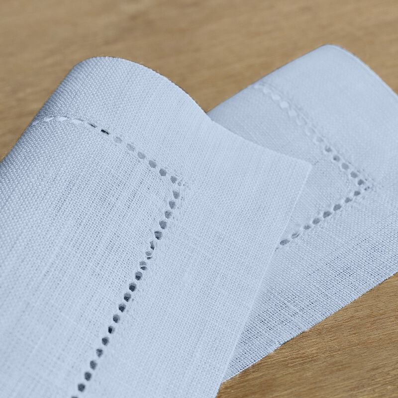 Linen Cocktail Napkins - Classic Hemstitch image number 2