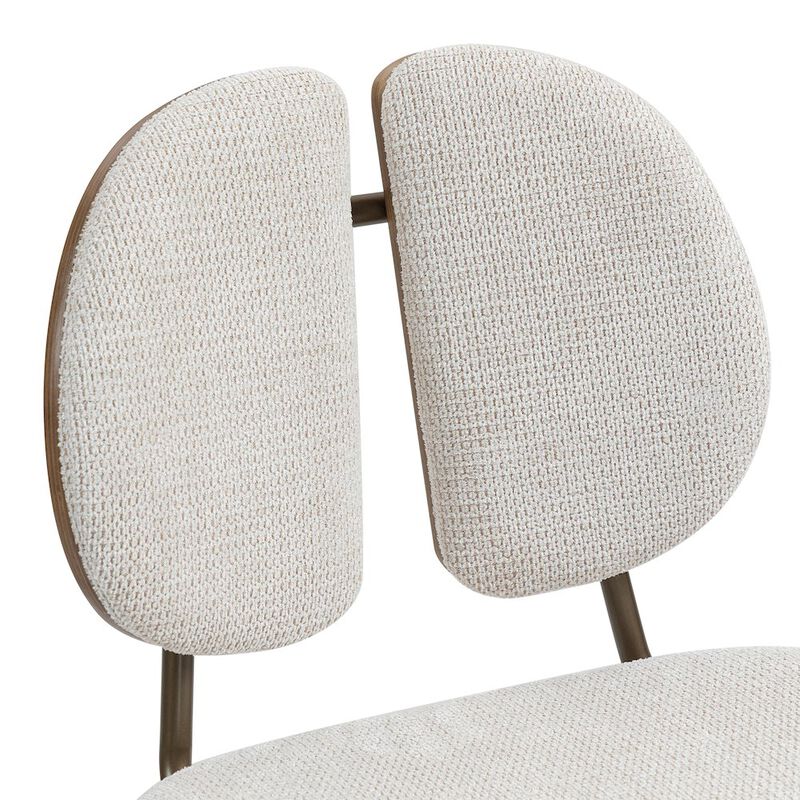 Glamour Home Set of 2 Beige Washed Woven Fabric Swivel Bar Stool White Washed Wood Legs