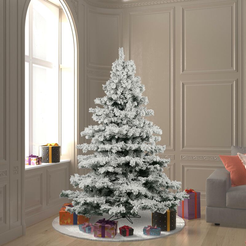 Vickerman Artificial 6.5' X 62" Indoor Flocked Alaskan Pine Christmas Tree - 1045 PVC Tips - Metal Tree Stand Included - Faux Christmas Tree image number 7