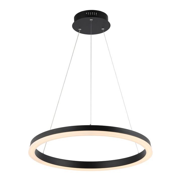 Baxter 23.5" 1-Light Modern Contemporary Aluminum Integrated LED Hoop Pendant