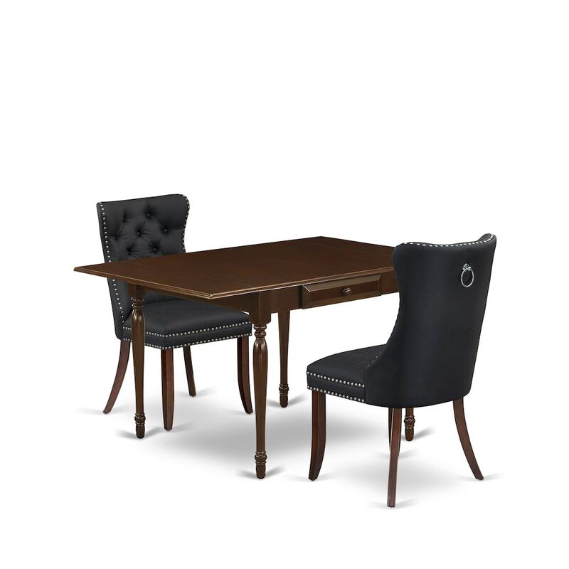 3 Piece Dinette Set Consists of a Rectangle Kitchen Table with Dropleaf