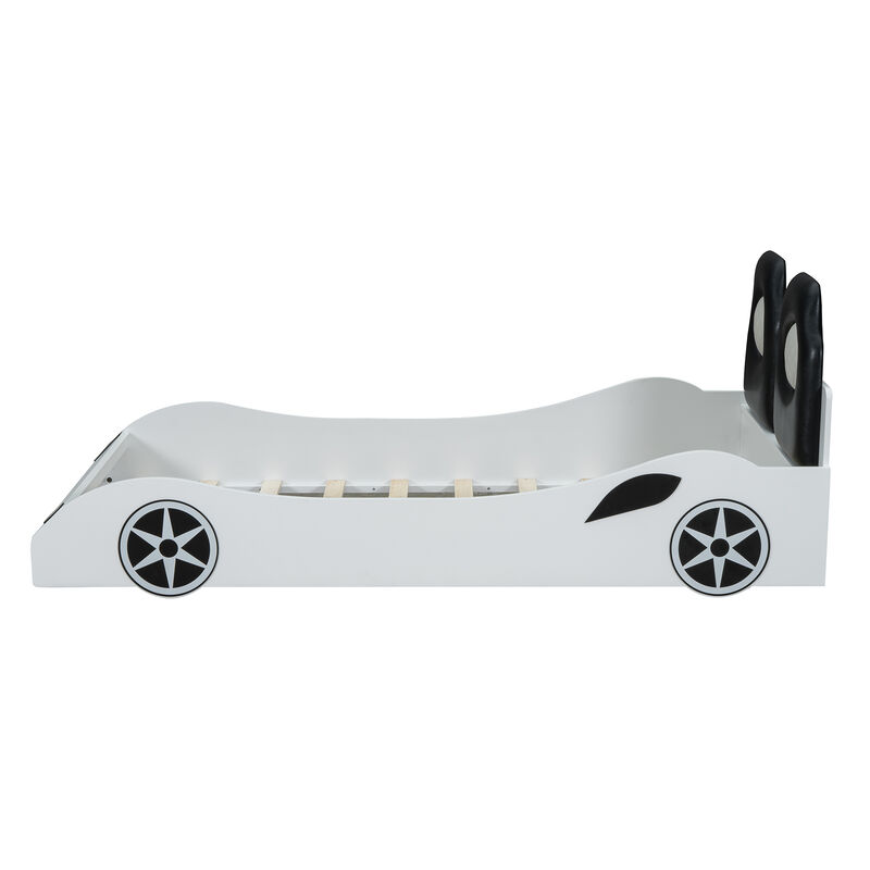 Merax Race Car-Shaped Platform Bed with LED