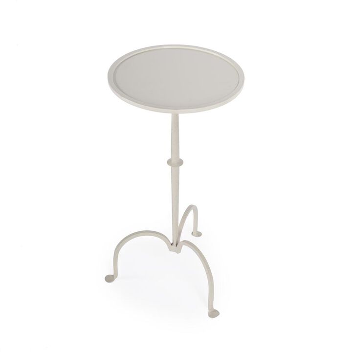 Butler Specialty Company Founders Griege Iron Pedestal Side Table, Gray and White