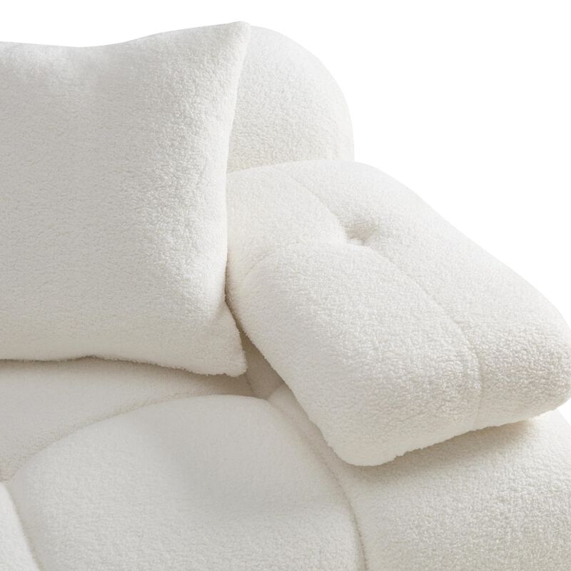 Casafoyer Calliope Cream Vegan Shearling Modular Loveseat image number 3