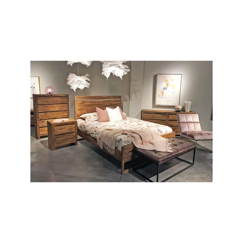 Porter Designs Urban Solid Sheesham Wood Queen Bed, Natural