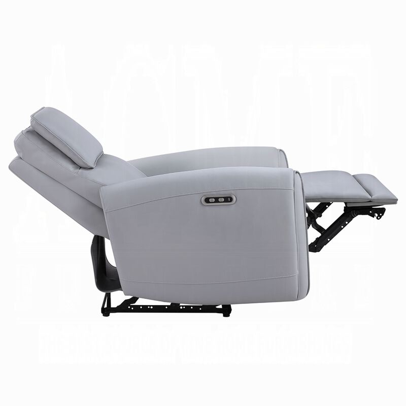 Jero Power Motion Recliner Armchair with USB Port, Light Gray Faux Leather image number 3