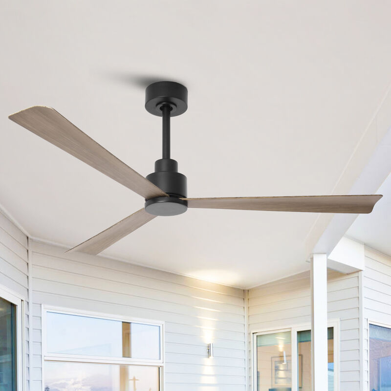 52" Modern 3-Blade Ceiling Fan with Reversible DC Motor, 6-Speed, Remote Control, No Light