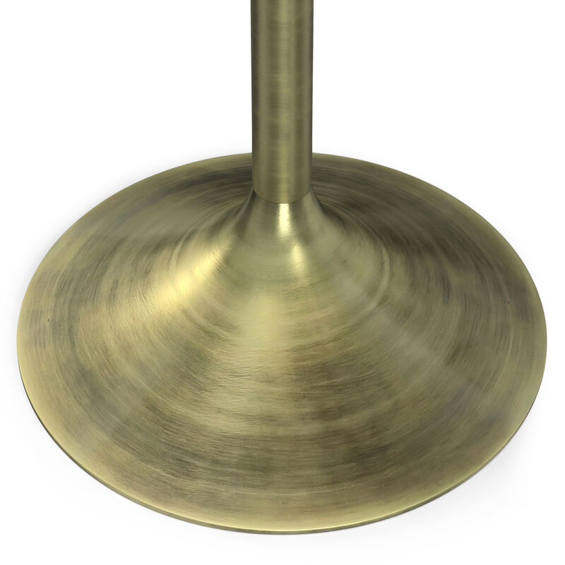 Radford SOLID MANGO WOOD and Metal - Base 36 inch x 36 inch Round Contemporary Dining Table in Walnut/Antique Brass