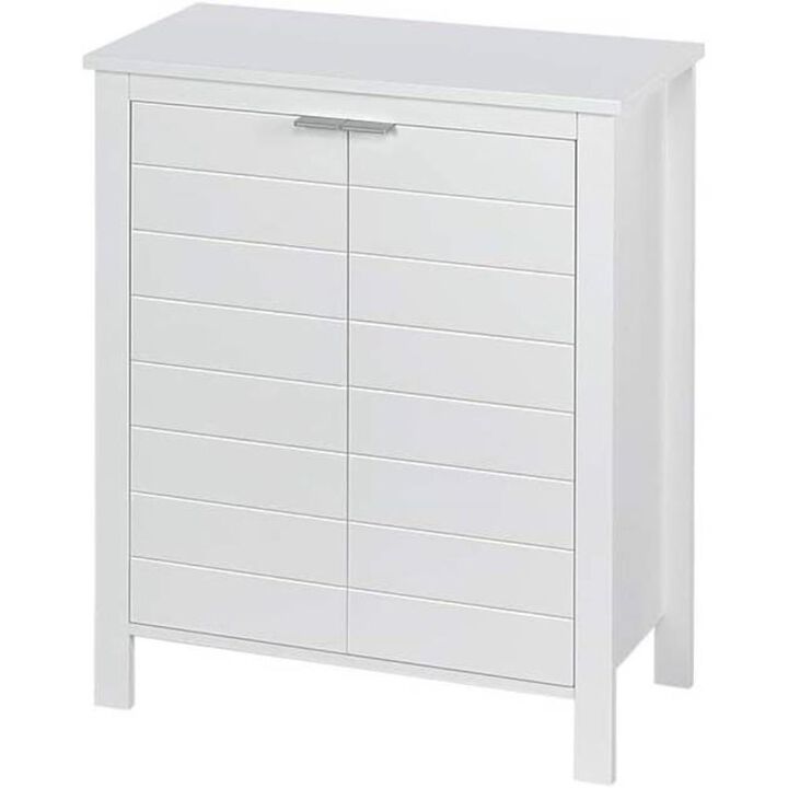 Hivvago Bathroom Linen Cabinet with Storage Shelf in White Wood Finish
