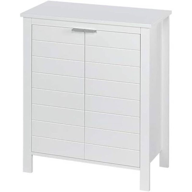 Hivvago Bathroom Linen Cabinet with Storage Shelf in White Wood Finish
