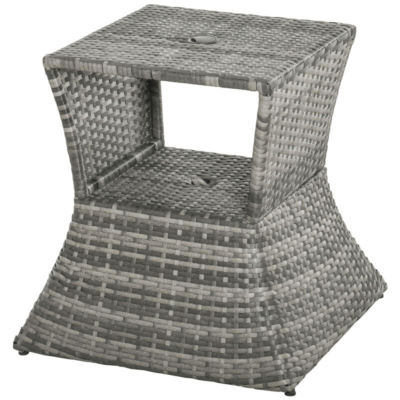 Patio Modren Grey Side Table, Space-Saving For Outdoor Seating image number 0