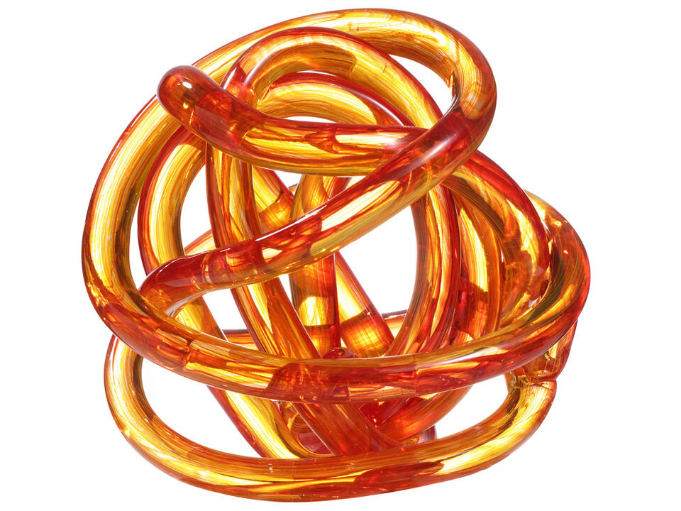 Hand Blown Infinity Knot Sommerso Art Orbit Glass Ball