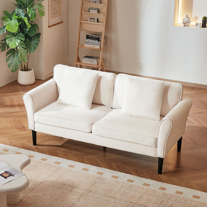 Velvet Loveseat Sofa, 2-Seater Couch for Living Room, Bedroom & Apartment image number 1