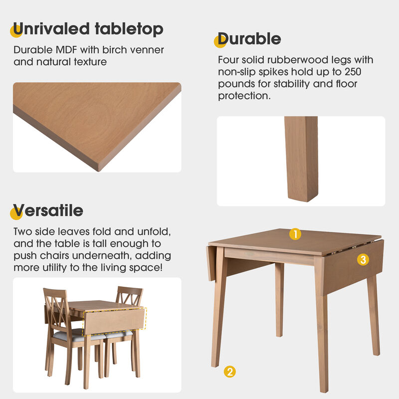 Merax Foldable Dining Table Set for Small Space