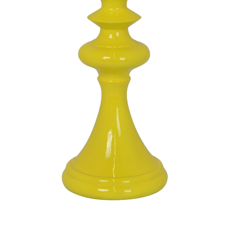 Meo Tabletop D&eacute;cor Candle Holder, Sculpted Turned Yellow Resin, 18 Inch image number 6