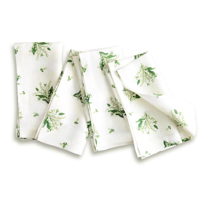 Solino Home 100% Pure Linen Dinner Napkins 20 x 20 Inch Set of 4 - Lily of the Valley