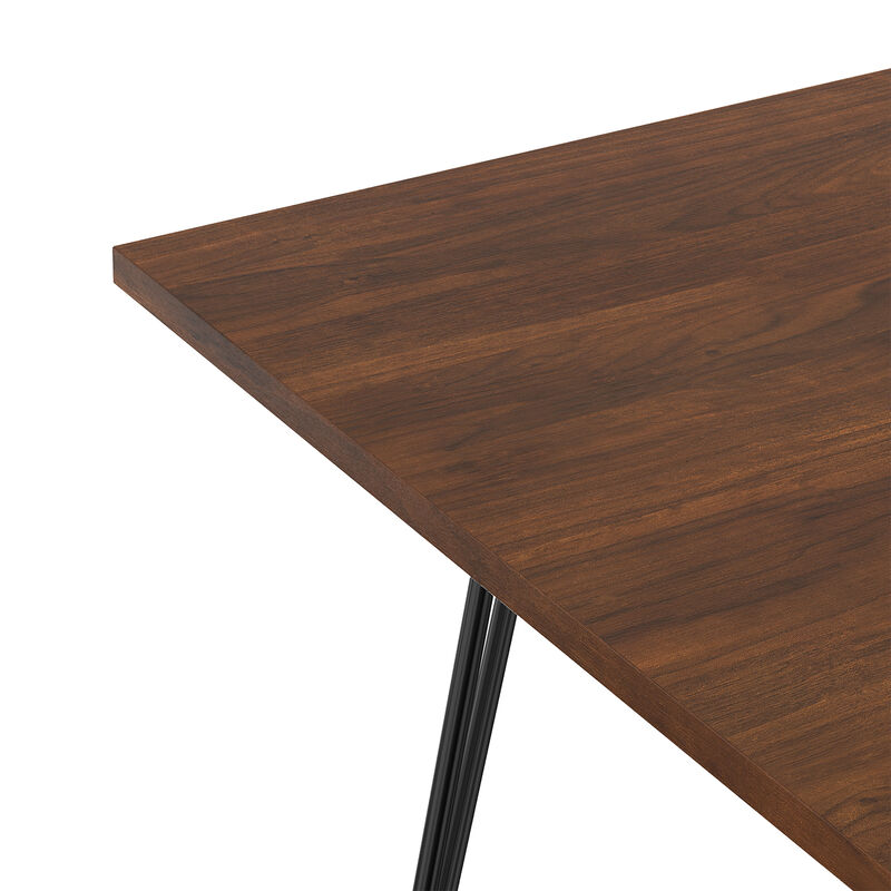 Hunter 66 inch x 40 inch Rectangle Industrial Dining Table in Walnut Veneer