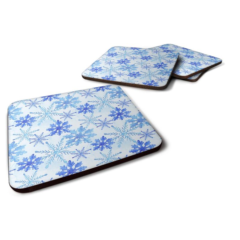 Caroline's Treasures Blue Snowflakes Watercolor Decorative coasters, 3.5, Multicolor
