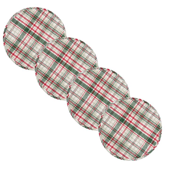Split P Berry Frost Quilted Placemat 15" Dia Set Of 4