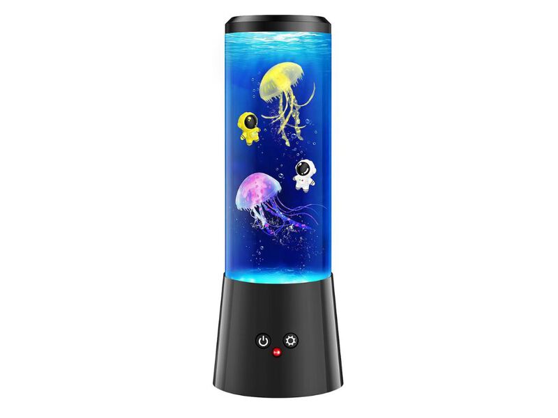 Vintage Blue Table Lamp with Beaded Fringe and E26 LED Lighting image number 0