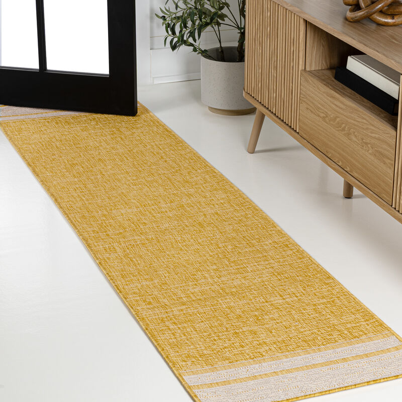 Alda Modern Minimalist Mingled Solid Indoor/Outdoor Area Rug