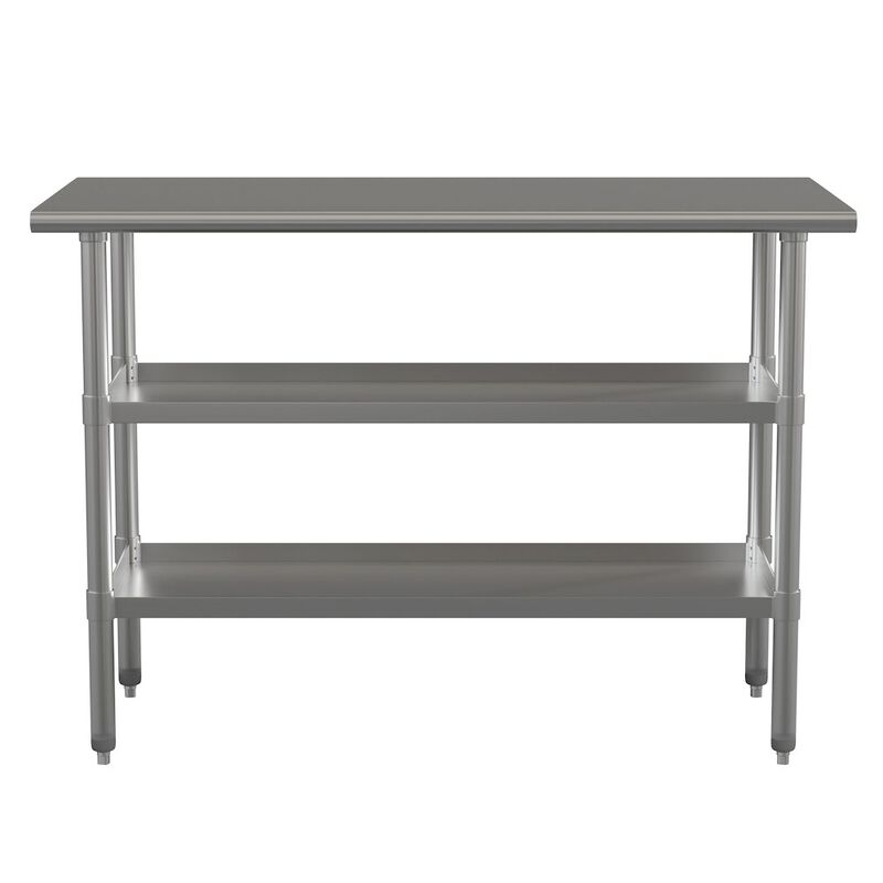 Flash Furniture Stainless Steel 18 Gauge Work Table with 2 Undershelves image number 3