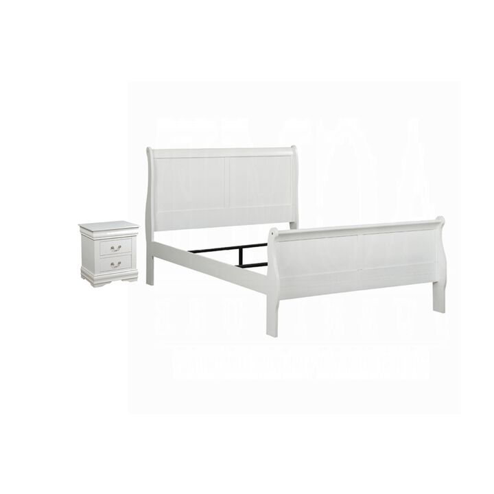 2pc King Bedroom Set, White, Nightstand