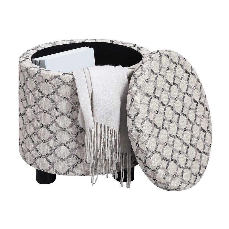 Convience Concept, Inc. Designs 4 Comfort Round Accent Storage Ottoman with Reversible Tray Lid