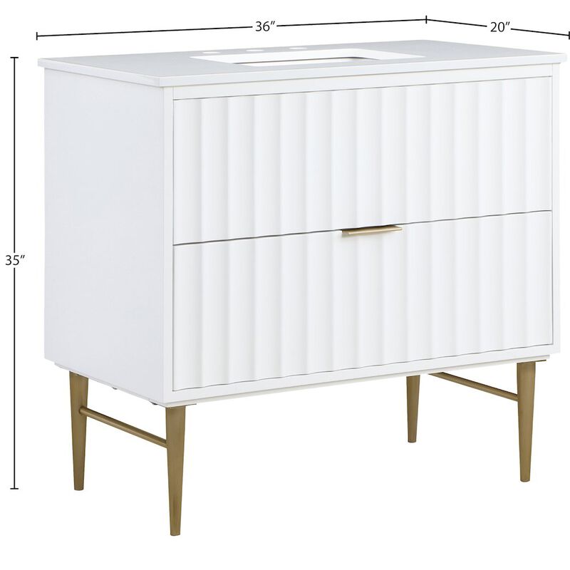 Meridian Furniture Modernist White Bathroom Vanity