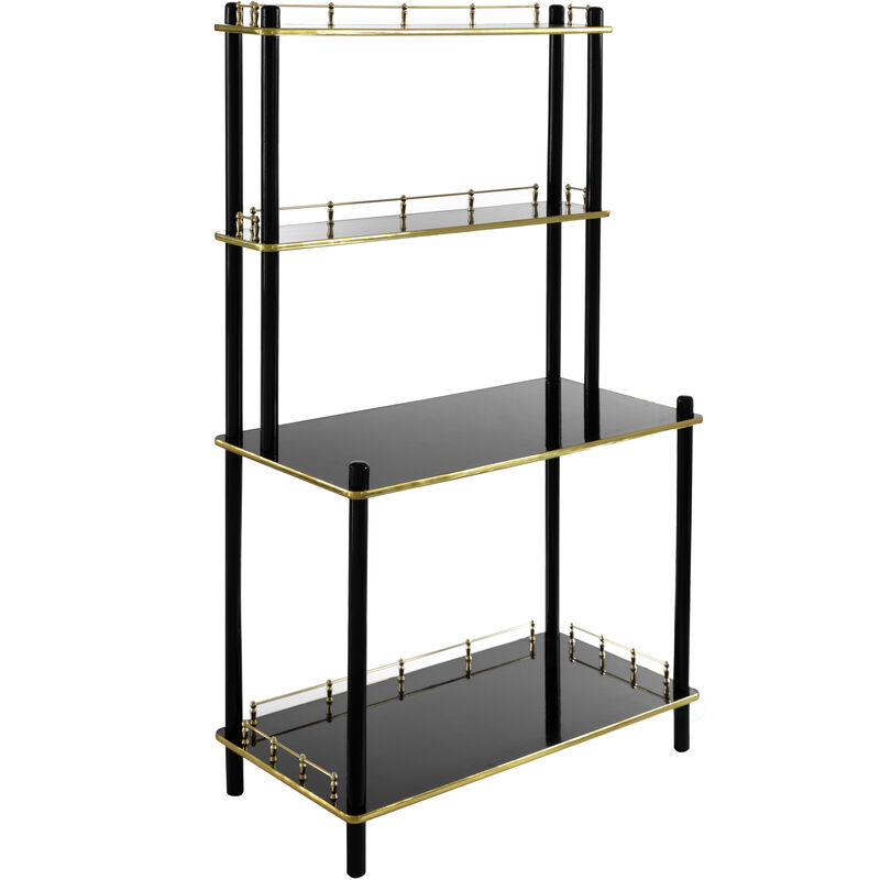 Classy and Elegant 4 Tiered Multifunctional Wooden Open Bar Shelves, Modern Console Table, Coffee Bar Accessories, Coffee Bar Cabinet, Tea Bar and Wine Bar Table, White