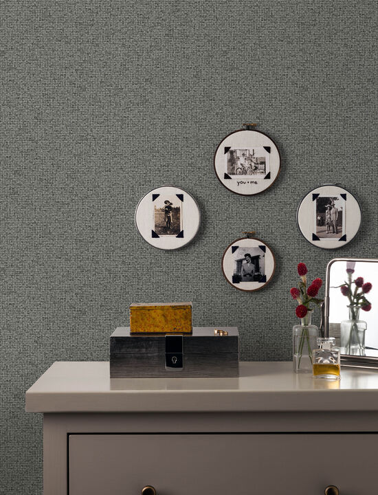 Surrey Black Basketweave Wallpaper (Set of 2)