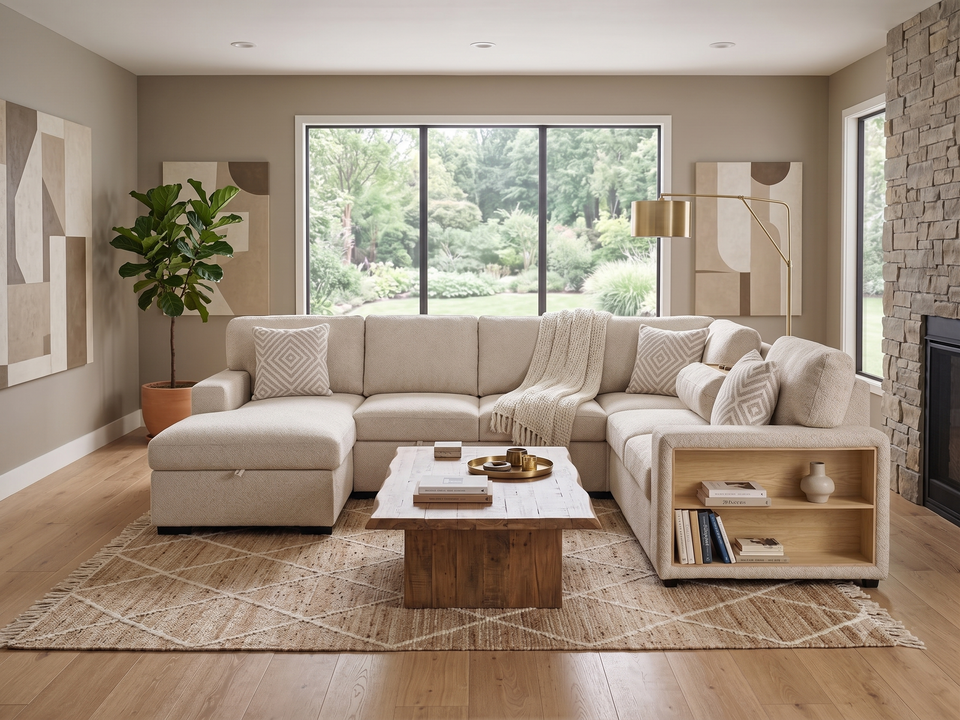 Nimbus 6pc Storage Sleeper Sectional