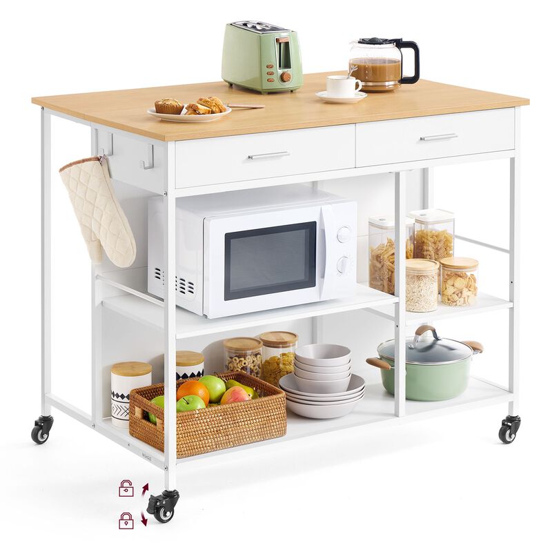 Rolling Kitchen Island with Storage Cabinet and Wheels Cart image number 6