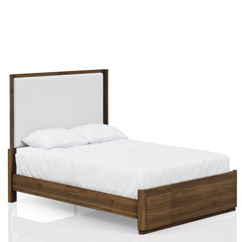 Summerfield Queen Upholstered Bed in Walnut Finish