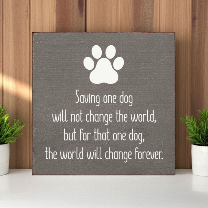 Inspirational Dog Rescue Wall Decor Wooden Sign for Pet Lovers