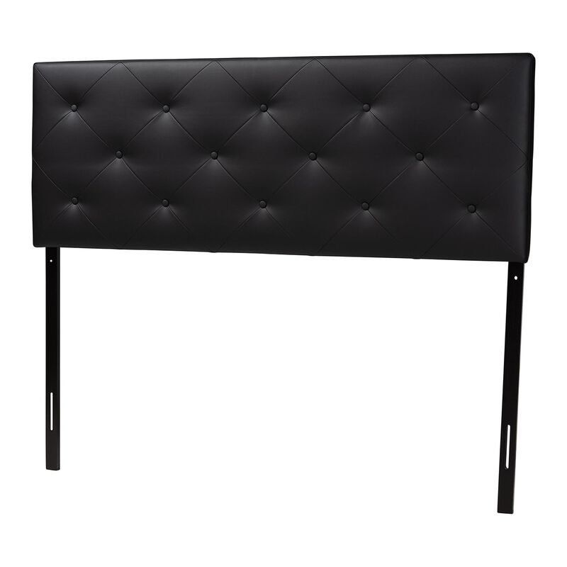 Baxton Studio Baltimore Modern Queen Black Faux Leather Upholstered Headboard