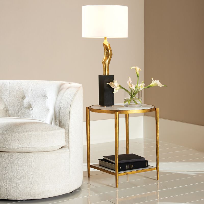 Circle/Square gold Side Table