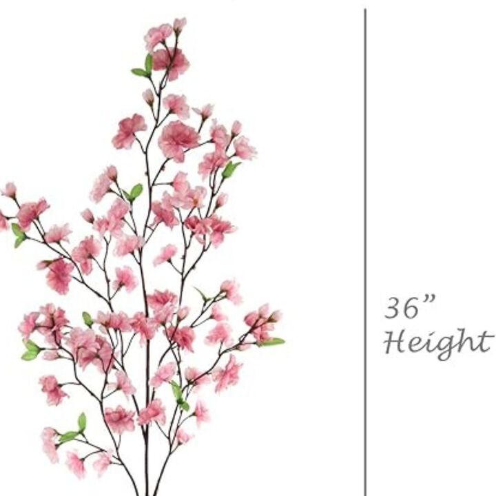Dark Pink Japanese Cherry Blossoms, Three 36 Inch Blossom Branches, Wedding, Party, Event, Xmas Holiday Décor, Japan's National Flower