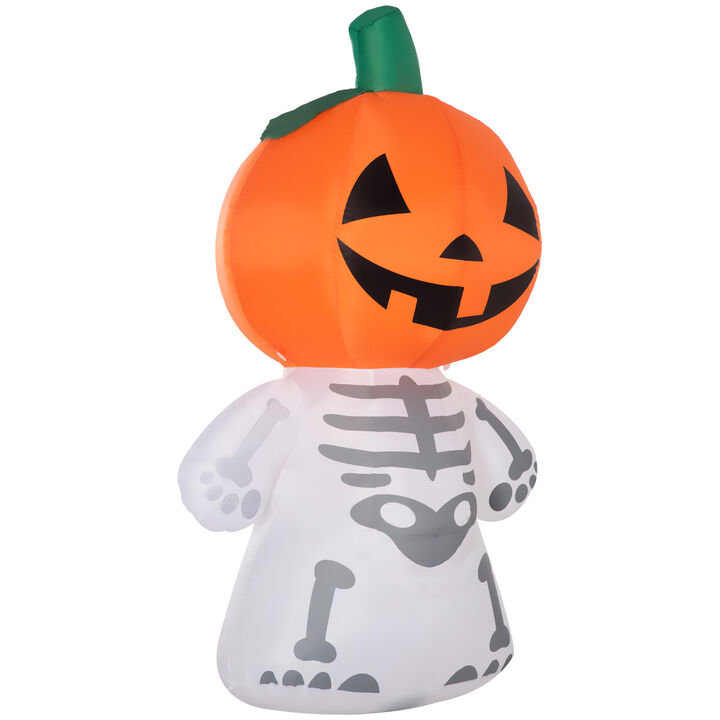 6ft Inflatable Halloween Pumpkin Man with Smile Blow-Up Outdoor Display w/ LEDs