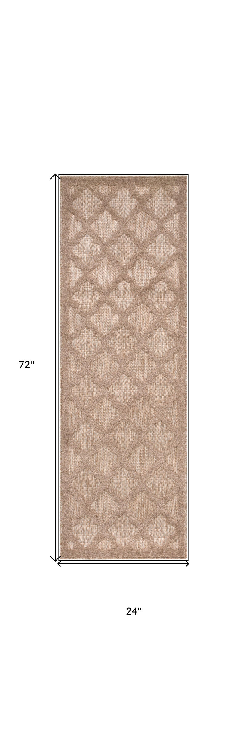 HomeRoots 6' Natural And Beige Geometric Indoor Outdoor Area Rug image number 4