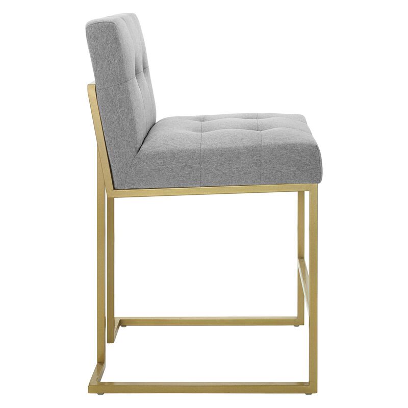 Privy Gold Stainless Steel Upholstered Fabric Counter Stool image number 2