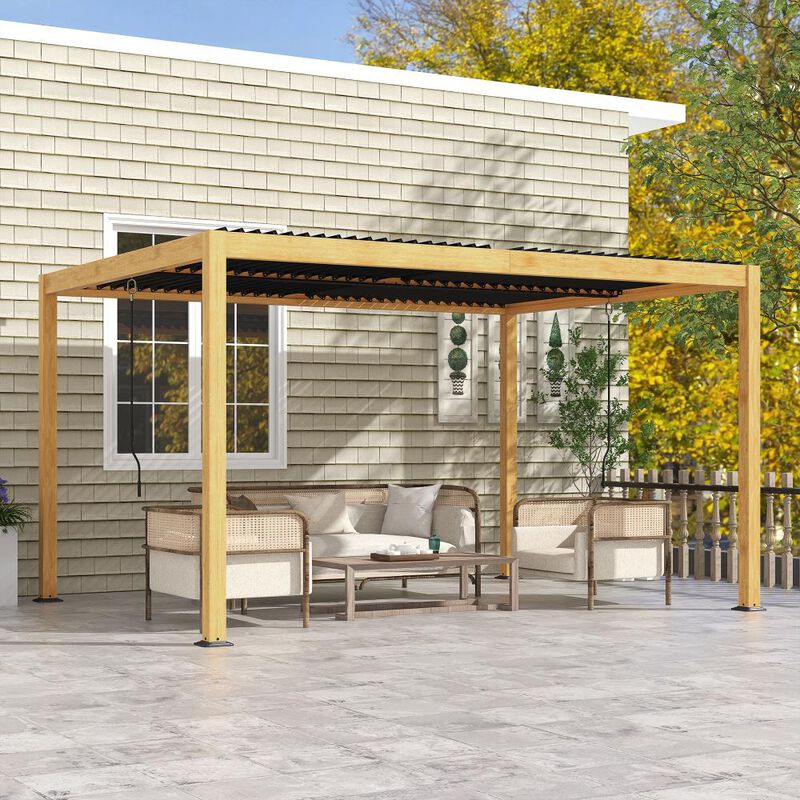 Hivvago 10x13 Outdoor Pergola with Adjustable Louvers image number 1