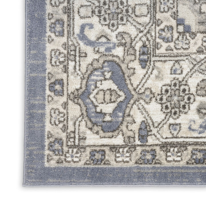 HomeRoots Medallion Power Loom Distressed Area Rug