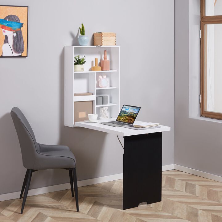 Wall Mounted Foldable Desk with a Blackboard