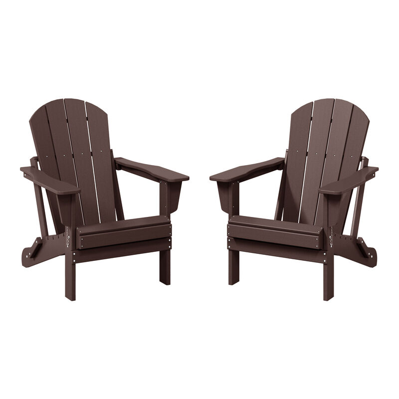 WestinTrends Westintrends 2 piece set outdoor folding Poly Adirondack chair
