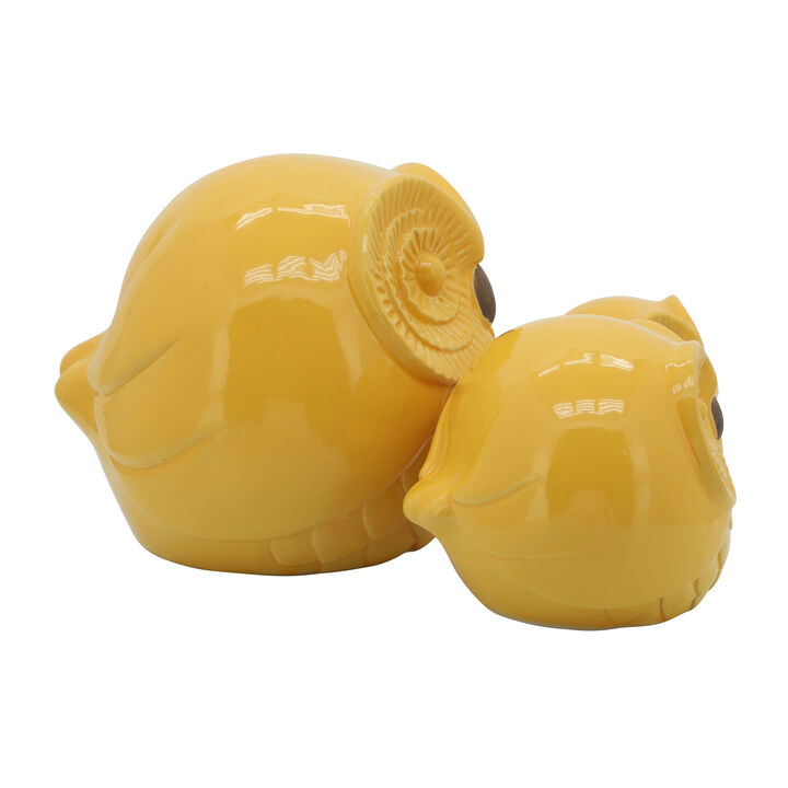 Cer S/3 Owls 8", Yellow